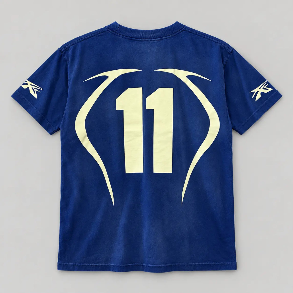 Hellstar Warm Up Tee Blue back studio view