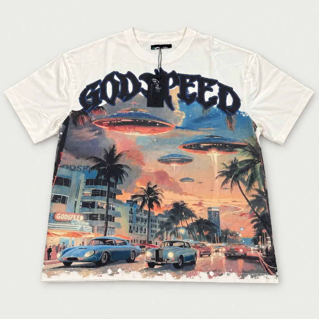 Godspeed UFO Miami Tee White