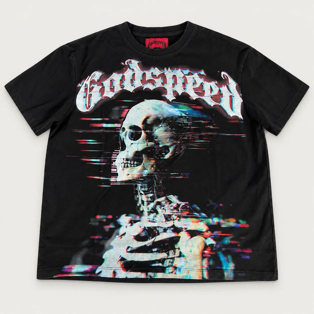 Godspeed NY Matrix Glitch Tee Washed Black