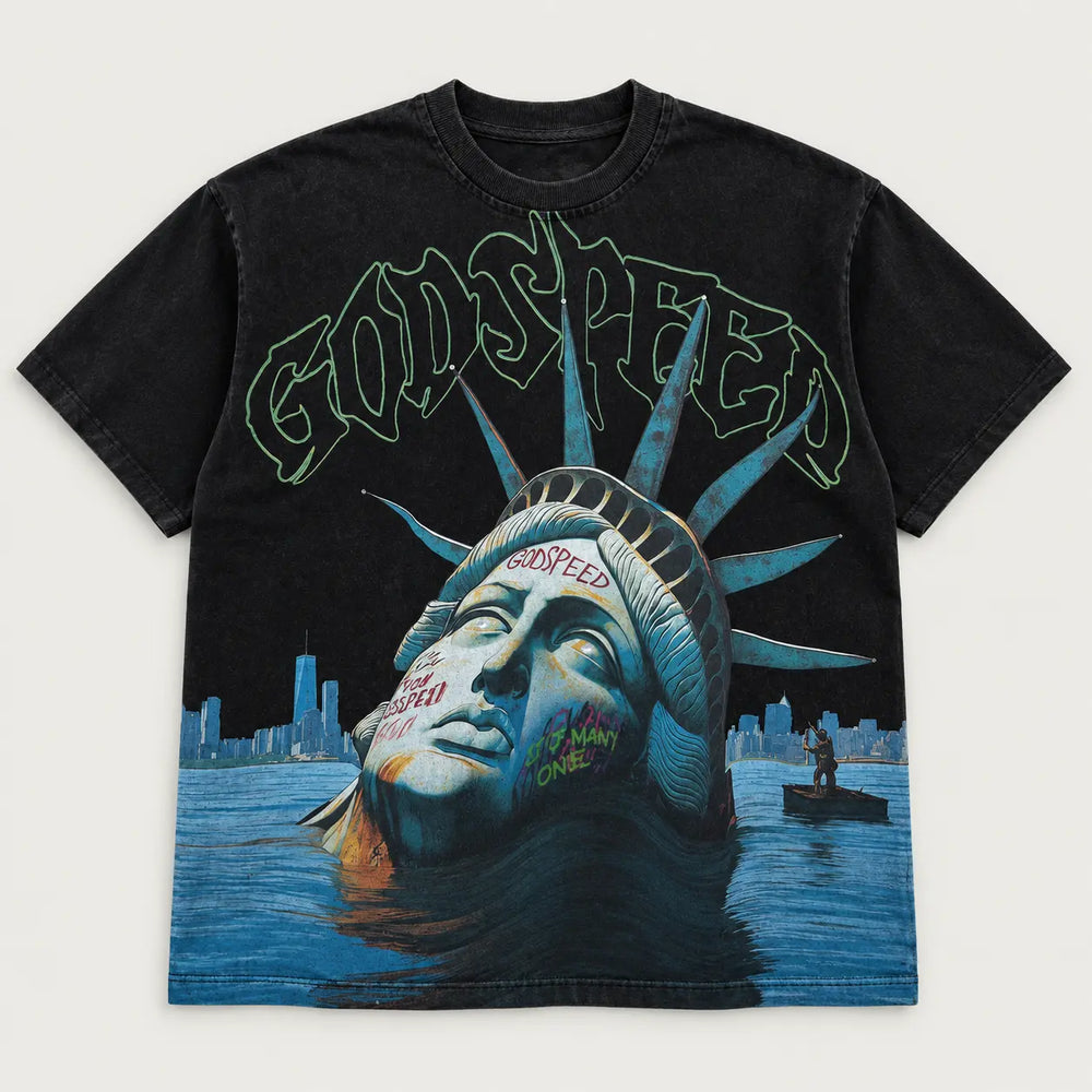 Godspeed Stone Bling Tee Washed Black