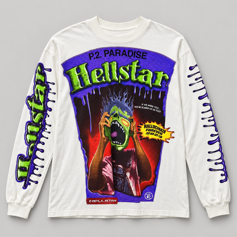 Hellstar Zombie Long Sleeve Tee White